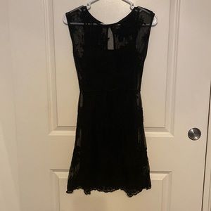 Black lace slip dress